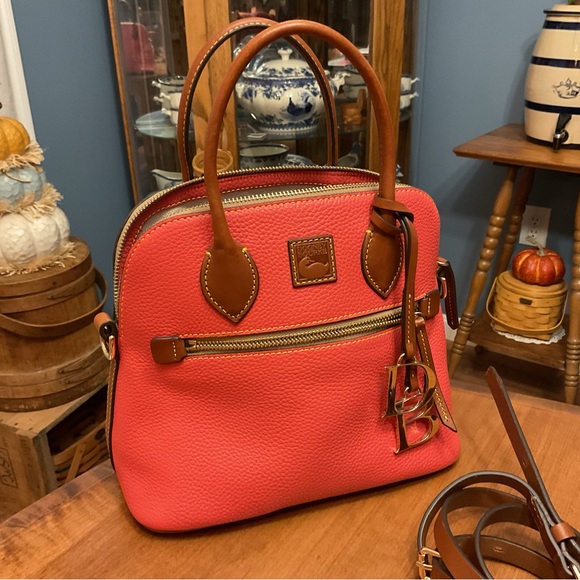 Dooney & Bourke Geranium Pebble Leather Satchel and Wallet Set - Picture 2 of 14